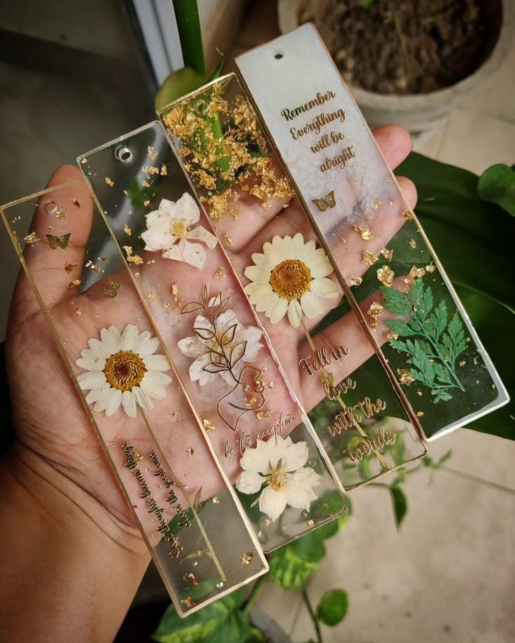 Pressed Petal Bookmarks